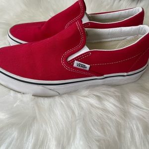 Red slip on vans